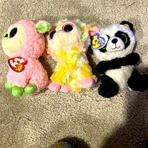 Set of 3 Ty Beanie Boos. The lambs have tags the panda doesn’t. All approx 6”